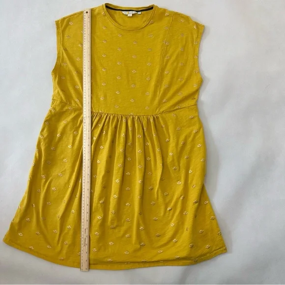 Boden Yellow Jersey T-Shirt Dress With Gold Honeycomb - Women’s US 12R (UK 16R) - Picture 10 of 11